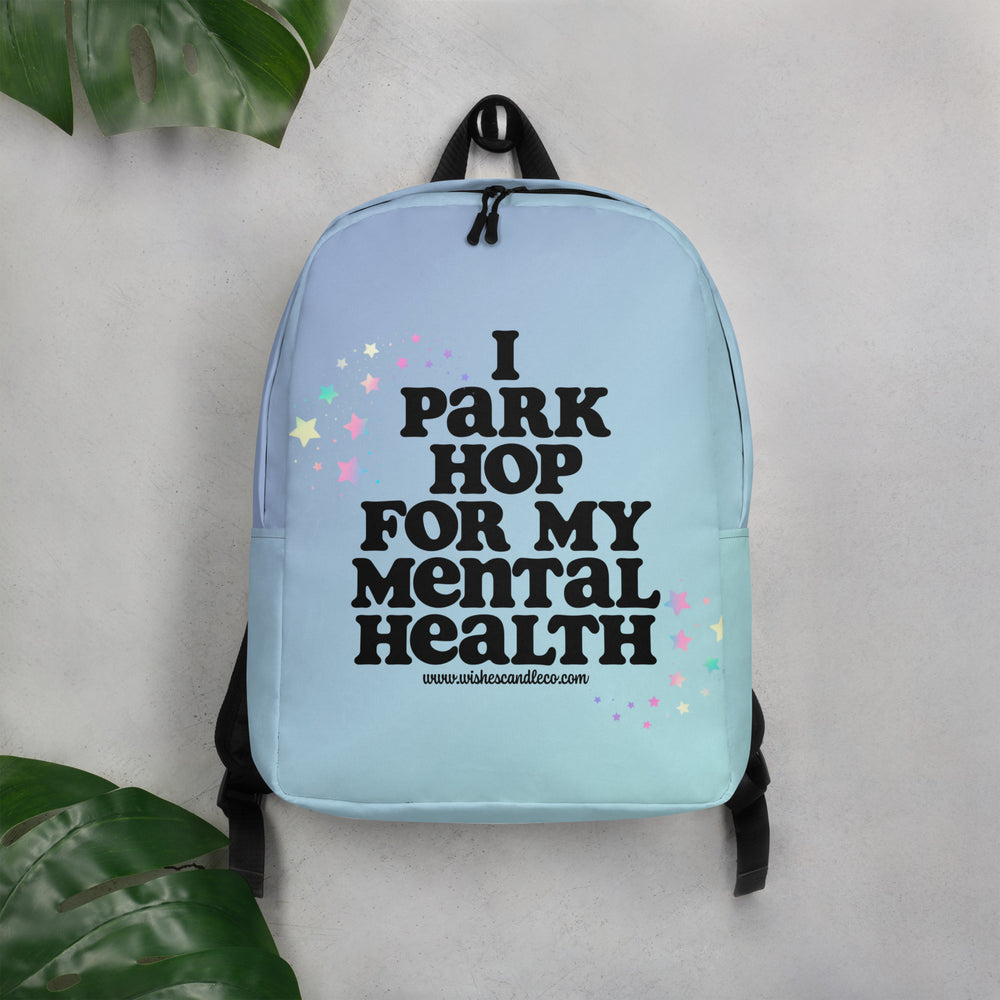 
            
                Load image into Gallery viewer, Blue I Park Hop For My Mental Health Minimalist Backpack
            
        